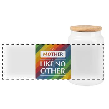 Meine Mutter ist wie keine andere - Panorama Keksdose mit Holzdeckel - Weiß - Vorne