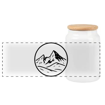 Watzmann - Panorama Keksdose mit Holzdeckel - Weiß - Vorne
