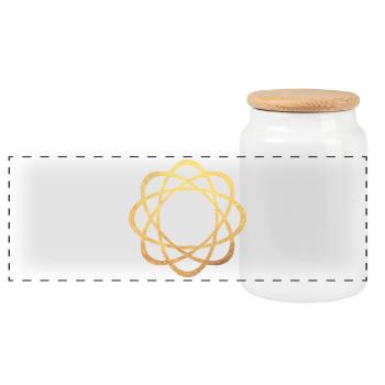 Yoga Coeur Amour Méditation Or Luxe Mandala om - Boîte à biscuits avec couvercle en bois - blanc - Devant