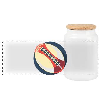 Graphique du ballon de rugby - Boîte à biscuits avec couvercle en bois - blanc - Devant