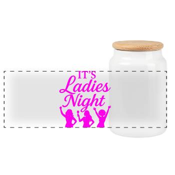 It is Ladies Night - Panorama Keksdose mit Holzdeckel - Weiß - Vorne