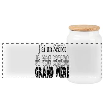 J'ai un Secret Je vais Devenir Grand Mère - Boîte à biscuits avec couvercle en bois - blanc - Devant