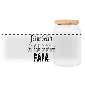 J'ai un Secret Je vais Devenir Papa - Boîte à biscuits avec couvercle en bois - blanc - Devant