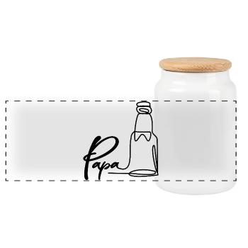 VATERTAG BIER BIERFLASCHE PAPA - Panorama Keksdose mit Holzdeckel - Weiß - Vorne
