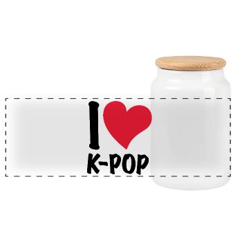 J’adore la K-pop - Boîte à biscuits avec couvercle en bois - blanc - Devant