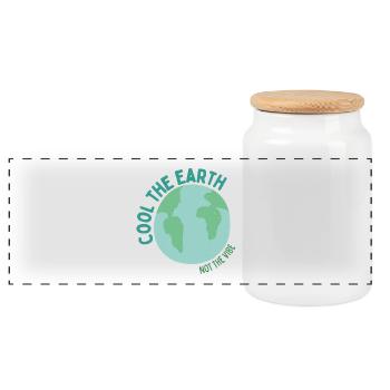 Cool the Earth - Not the Vibe - Panorama Keksdose mit Holzdeckel - Weiß - Vorne