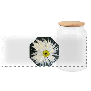 Black and White Design - Panorama Keksdose mit Holzdeckel - Weiß - Vorne