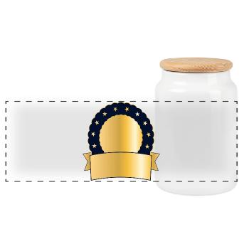 CONCEVEZ VOTRE PROPRE PRIX - Boîte à biscuits avec couvercle en bois - blanc - Devant
