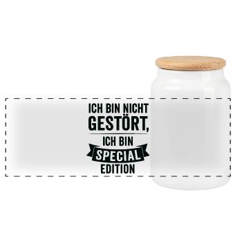 I'm Special Edition - Panoramic Cookie Jar with Wooden Lid - white - Front