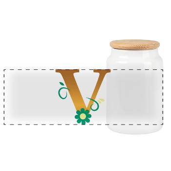 V - Panorama Keksdose mit Holzdeckel - Weiß - Vorne