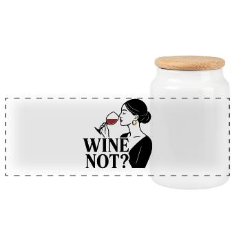 Wine Not? - Panorama Keksdose mit Holzdeckel - Weiß - Vorne