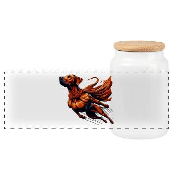 Super chien Rhodesian Ridgeback RR Ridgie cadeau - Boîte à biscuits avec couvercle en bois - blanc - Devant