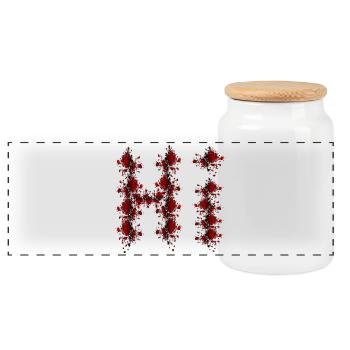 HALLOWEEN COSTUME WELCOME BLOOD STAINS - Panoramic Cookie Jar with Wooden Lid - white - Front