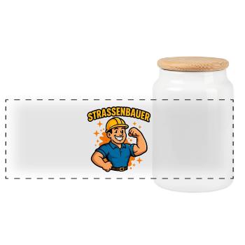 STRASSENBAUER -La chemise pour les vrais gars avec de l’humour - Boîte à biscuits avec couvercle en bois - blanc - Devant