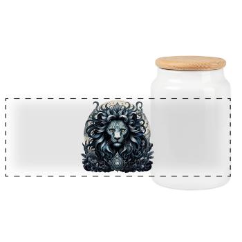 Élégance royale, allure majestueuse - Boîte à biscuits avec couvercle en bois - blanc - Devant