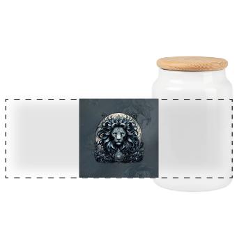 Élégance royale, allure majestueuse - Boîte à biscuits avec couvercle en bois - blanc - Devant