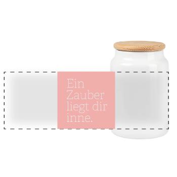 You have a magic in you. - Panoramic Cookie Jar with Wooden Lid - white - Front