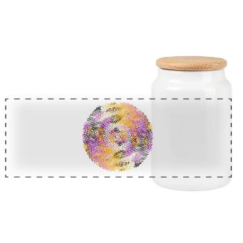 rasterized football soccer colorized Circle - Panorama Keksdose mit Holzdeckel - Weiß - Vorne