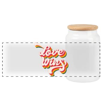 LGBTQ Pride Month - Love Wins - Panoramic Cookie Jar with Wooden Lid - white - Front