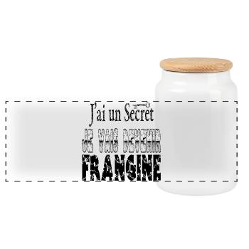 J'ai un Secret Je vais Devenir Frangine - Boîte à biscuits avec couvercle en bois - blanc - Devant