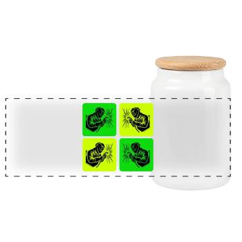 Soudeurs au style rétro - Boîte à biscuits avec couvercle en bois - blanc - Devant