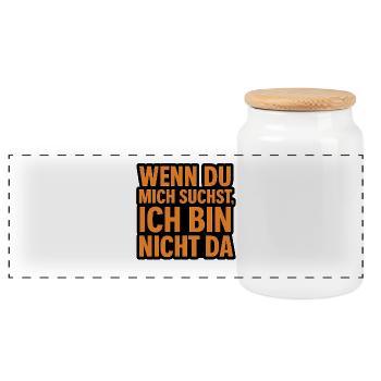 Si vous me cherchez - Boîte à biscuits avec couvercle en bois - blanc - Devant