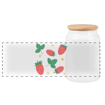 Jolies Fraises Des Bois Illustration - Boîte à biscuits avec couvercle en bois - blanc - Devant