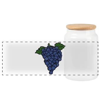 Delicious Fruit Grape - Panoramic Cookie Jar with Wooden Lid - white - Front