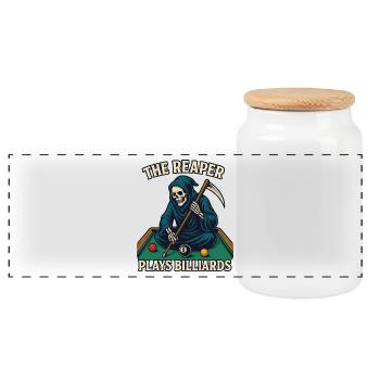 Légende du billard Reaper - Boîte à biscuits avec couvercle en bois - blanc - Devant