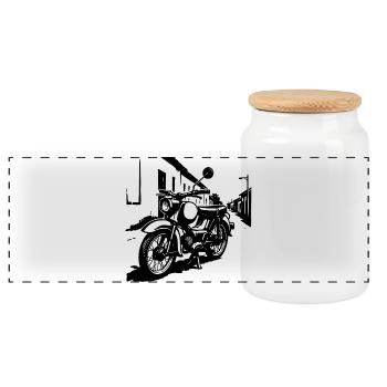 Two-stroke legend Oststyle - Panoramic Cookie Jar with Wooden Lid - white - Front
