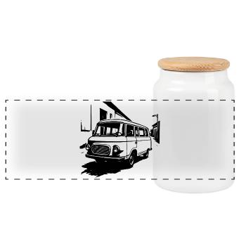 Transport-Kult Ostklassiker - Panorama Keksdose mit Holzdeckel - Weiß - Vorne