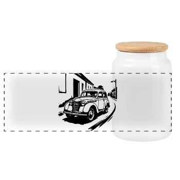Classique de rue 401 - Boîte à biscuits avec couvercle en bois - blanc - Devant