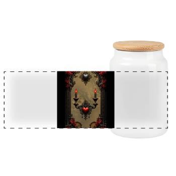 Gothic Romance: Verborgene Leidenschaft - Panorama Keksdose mit Holzdeckel - Weiß - Vorne