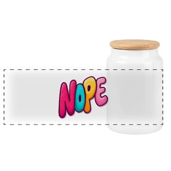 Nope - Panorama Keksdose mit Holzdeckel - Weiß - Vorne