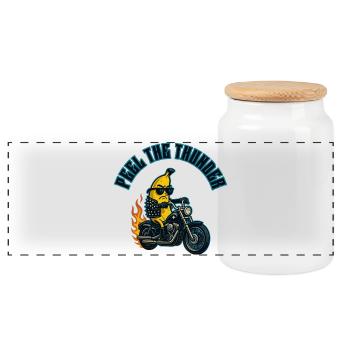 Bananenbiker - Panorama Keksdose mit Holzdeckel - Weiß - Vorne