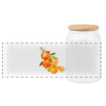 Orangen Summer Orange Trend 2025 Vintage Retro - Panorama Keksdose mit Holzdeckel - Weiß - Vorne