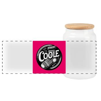 Coole Socke Socken und lustiger Spruch - Panorama Keksdose mit Holzdeckel - Weiß - Vorne