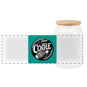 Coole Socke Socken und lustiger Spruch - Panorama Keksdose mit Holzdeckel - Weiß - Vorne