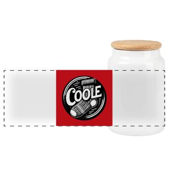Coole Socke Socken und lustiger Spruch - Panorama Keksdose mit Holzdeckel - Weiß - Vorne