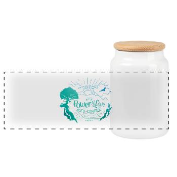 Dieu ne nous a pas donné un de crainte - Boîte à biscuits avec couvercle en bois - blanc - Devant