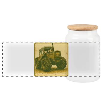 Mordeur de champ - Boîte à biscuits avec couvercle en bois - blanc - Devant