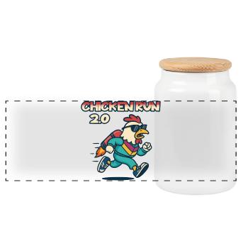 Pack Aventure Chicken Run 2.0 - Boîte à biscuits avec couvercle en bois - blanc - Devant