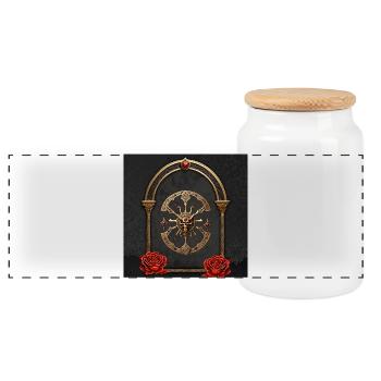 Lien éternel : Nœuds celtiques dans l’élégance gothique. - Boîte à biscuits avec couvercle en bois - blanc - Devant