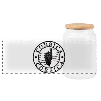 Tampon Corsica - Boîte à biscuits avec couvercle en bois - blanc - Devant