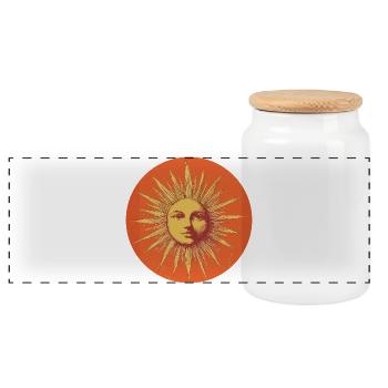 Soleil - Boîte à biscuits avec couvercle en bois - blanc - Devant