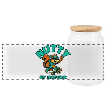 Nutty par nature Squirrel Spate - Boîte à biscuits avec couvercle en bois - blanc - Devant