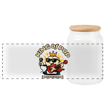 King of Popcorn Rock - Panoramic Cookie Jar with Wooden Lid - white - Front