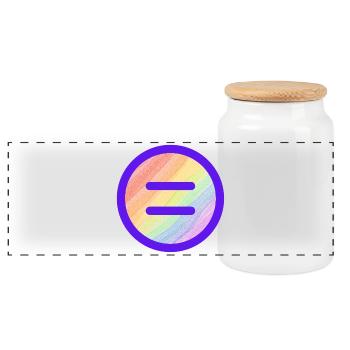 Equality - Gelichheit Gay Pride Rainbow - Panorama Keksdose mit Holzdeckel - Weiß - Vorne