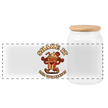 Secoue jusqu’à ce que tu y arrives - Boîte à biscuits avec couvercle en bois - blanc - Devant