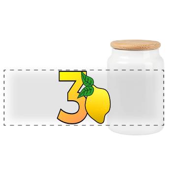 30th Birthday - Thirty - Panoramic Cookie Jar with Wooden Lid - white - Front